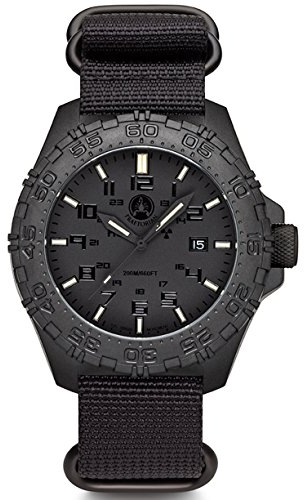 Praetorian SOCOM Phantom - Divertec Zulu Armband - 20 Bar - Trigalight Sekundenzeiger - H3 Tritium Uhr