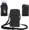 jbTec Handytasche zum Umhängen Nylon klein 180x110x35mm - Karabiner Gürteltasche Damen Herren Handy Belt, Farbe:Schwarz