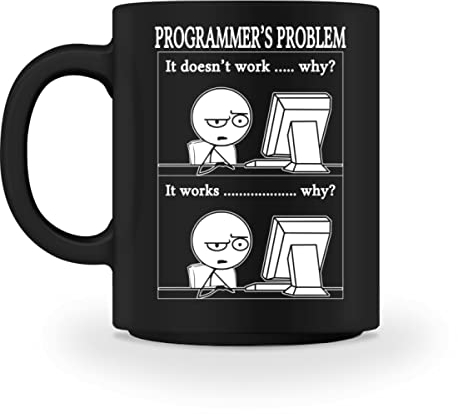 PlimPlom Lustige Programmierer Informatiker Kaffeetasse - Tasse -M-Schwarz