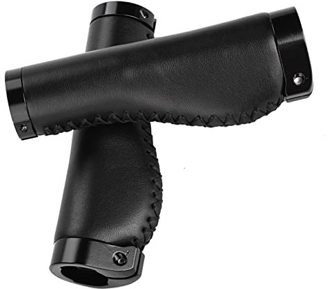 Leder Fahrradgriffe 1 Paar Fahrradlenker PU Leder Retro Griffabdeckung Fahrradlenker Endabdeckung Griff für Fahrradzubehör(Schwarz)