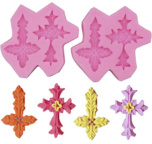 Hengke 2 x Silikonformen für Tauf-Party, Babyparty, Hochzeit, Pudding, Muffin, Abdruckmatten Barock Fondant, Schokolade, Eiswürfel, Kekse, Gebäck, Kuchen, Cupcake, Dekoration