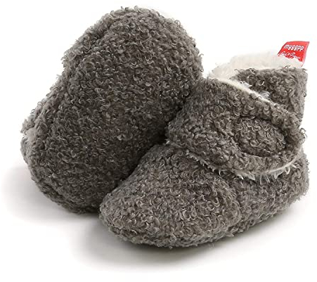 Babyschuhe Winterschuhe Krabbelschuhe Weiche Sohle Warme Booties Neugeborenen Lauflernschuhe Kuschelige Fleece-Stiefel Mit Rutschfestem Boden für Kleinkinder