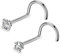 OUFER 20G 0.8mm 2stk Titan Nasenpiercing Ring Nasenring S Form Star CZ Nasen Piercing Nase Nostril Twist Stecker Dünn Nasenstecker Nasenspirale Schmuck Nose Ring Screw 3mm Jewellery Women