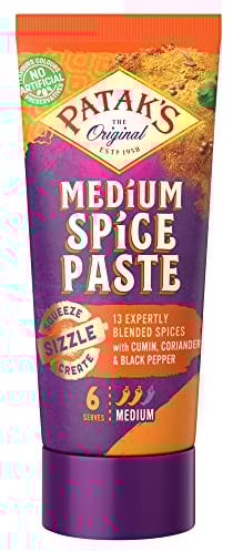 Patak's Medium Spice Paste 135g | Authentic Indian Curry Simmer/Cooking Spice Paste | Serves 8