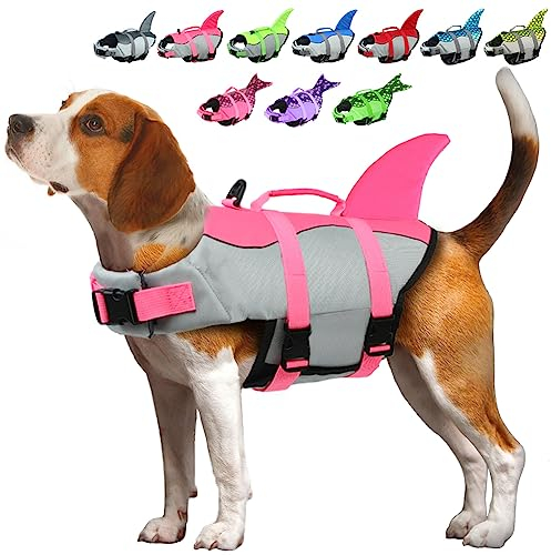 EMUST Rettungsweste für Hunde, Ripstop, Rettungsweste mit Rettungsgriff für kleine, mittelgroße und große Hunde, Sicherheits-Badeanzug für Schwimmbad, Strand, Bootfahren (XS, Rosa)