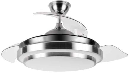 Ventilador con plafon led modelo IBE motor DC niquel FABRILAMP