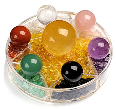 Bola Cristal Fotografia Retro ráfagas de siete estrellas de feng shui adornos de cristal natural bola de escritorio adornos oficina sala de estar decoraciones caseras Lensball Feng Shui Cristales Bola