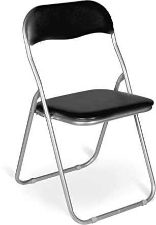 Dmora Klappstuhl Marbella Schwarz, 4 gepolsterte Stühle