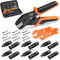 PEBA Solar Crimpzange Set für 1.5/2.5/4.0/6.0mm² Solarpanel PV Kabel, mit 12 Stk Male/Female Solarpanel Kabelstecker Adapter+2 Stk Solar Steckverbinder Schraubenschlüssel für Solarpanel Kabel