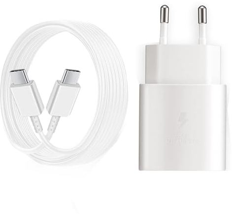 25 Watt Schnellladegerät Ladekabel für Samsung Galaxy A54 A53 A34 A14 A13 5g M54,M53,M33,M14,M13 5g A70 A52 M52 M51 FE Ultra Plus Super Fast Charging USB C Ladegerät Schnell Netzteile(weiß)