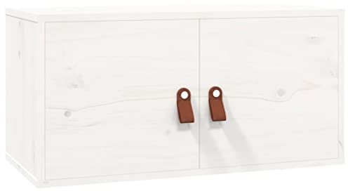 vidaXL Wall Cabinet White 60x30x30 cm Solid Wood Pine | Plenty of space to store your essentials, Built from solid pine wood, Chic white finish with rustic vibes