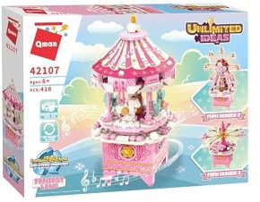 QMAN® 42107-3-in-1 Fantasiewelt Bauset für Mädchen, Kreatives Konstruktionsspielzeug, Kompatibel mit Anderen Marken