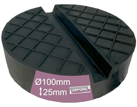 Gummiauflagen Verschiedene Größen für Wagenheber und Hebebühnen zum Reifenwechseln Rangierwagenheber Gummiklotz Gummiunterlage (100x25 V-Nut+Waffel)