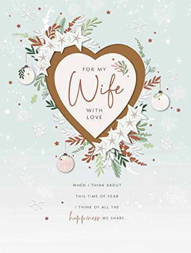 Greeting Card Wife Happiness We Share Foiled & Embellished Christmas Card Xmas 690944
