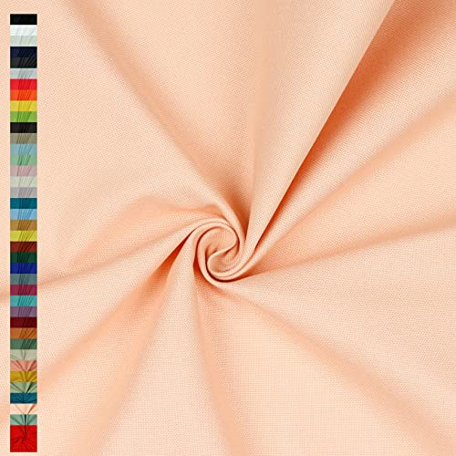 Canvas Stoff Uni Meterware 100% Baumwolle 39 Farben Dekostoff Robust Taschen (042 I Pfirsich)