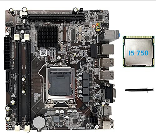 Jepsen H55 Motherboard LGA1156 Supports I3 530 I5 760 Series CPU DDR3 Memory Computer Motherboard+I5 750 CPU+Thermal Grease