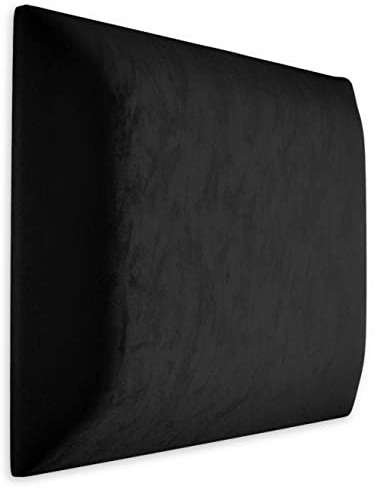 Muralo Wandkissen Gepolstert, Samt, Wandpolster - 50x50 cm, Schwarz | Wandpaneel, ideal als Bettkopfteil oder Lendenkissen - für Schlafzimmer und Wohnzimmer, einfache Anbringung mit Montagekleber