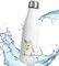 timalo® Thermosflasche | Initialen Blumen | personalisiert mit Namen auslaufsichere Edelstahl Trinkflasche Wasserflasche Muttertag Geschenk für Frauen 750mL | A