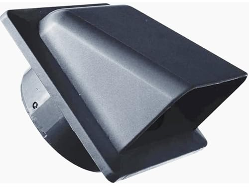 Graphite External Vent Cover Kit - 100mm Hooded Cowl with Backdraft Shutter | Ventilation Grill for Extractor Fans, Tumble Dryers and Walls | Plastic Cowled Vent Outlet Grille Hatch. Set by MYPURECORE