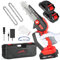 Cordless Mini Chainsaw, 6 Inch Portable Electric Chainsaw, Small Hand Chainsaw with One Hand for Cutting Wood and Carpentry, Battery Powered Mini Chainsaw with 2