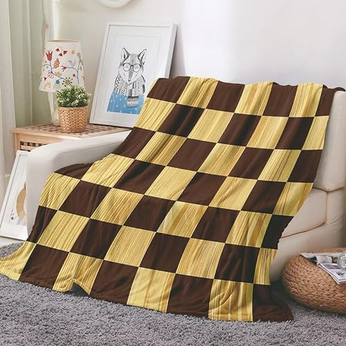 EHOMERY Kuscheldecke XXL Musselin Decke Erwachsene Kuscheldecke Quilt Decke Draussen Outdoor Gitter Camping-Decke Dekorative Weiche Kuscheldecken Dunkelbraun 200x150cm