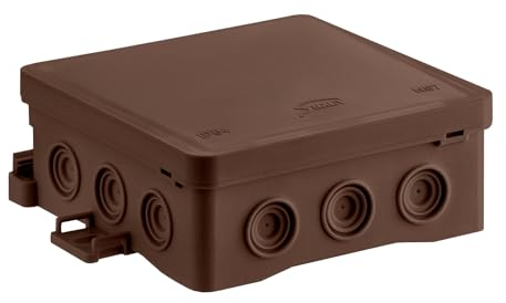 SIMET Anschlussdose NS7 FASTBOX&HOOK, Abmessungen 100x100x40 mm, braun, halogenfrei, selbstverlöschend, UV, IP54, 1 Stück