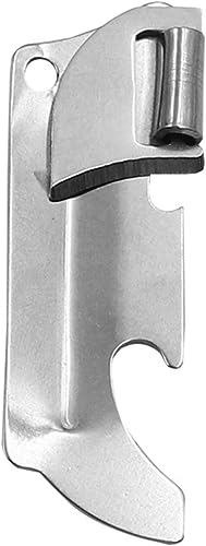 Silberner Dosenöffner im Militärstil, Edelstahl, Camping-Dosenöffner, Militär-Dosenöffner, tragbarer Dosenöffner für Reisen, Camping, manueller Dosenöffner