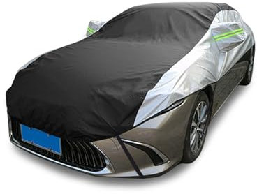 LinGKon Halbgarage Autoabdeckung für SEAT Leon ST Estate 2013-2020,Maßgeschneiderte Autoplane Wasserdicht Anti-UV Staubdicht schneesicher mit reflektierenden Streifen
