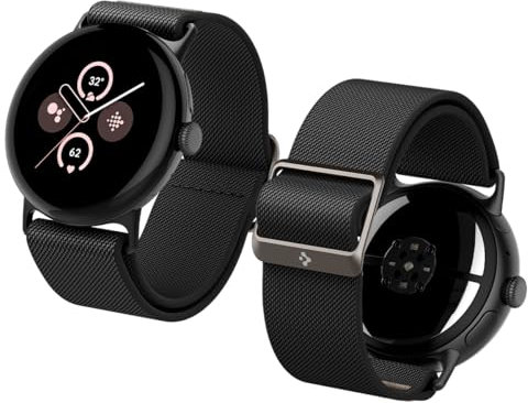 Spigen Lite Fit Ersatzarmband Kompatibel mit Google Pixel Watch 3 45mm Nylon Solo Loop Armband (2024) - Schwarz