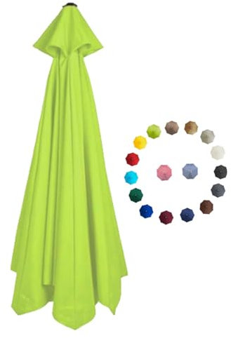 Replacement Parasol Canopy 2.0/2.3/2.7/3.0m Patio Umbrella Replacement Canopy 6 Arms/8 Arms Canopy Replacement Cover for Garden Market Beach Umbrella ( Color : Grass green , Size : 3.0m/10FT-8Ribs )