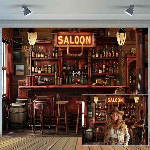 3 x 2,4 m Western-Cowboy-Bar-Hintergründe, Nachtclub, Kneipe, Theke, Hintergrund, Whisky, Wein, Getränke, Alkohol, Café, Restaurant, Getränkeregal, Hintergrund, Tapete, Retro-Bar, Themenparty