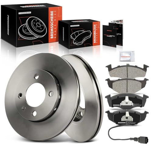 Frankberg Bremsensatz inkl. 2x Bremsscheiben + 4x Bremsbeläge Vorne Kompatibel mit L.u.p.o 6E1 6X1 Polo 6N1 6N2 Arosa 6H1 Polo Classic 6V2 Replace# 6N0615301C
