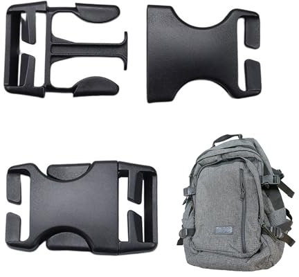 YJFY 2 Stück Steckschnalle Steckschnallen Klickverschluss Rucksack Gurtschnalle Steckverschluss Fäden müssen nicht entfernt werden für Rucksackreparatur, Haustierhalsbänder und mehr (Schwarz 20, 20mm)