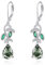 POPLYKE Blatt Moos Achat Ohrringe 925 Sterling Silber Blatt Moos Achat Filigrane Tropfen Ohrringe Leverback Ohrring Schmuck für Frauen