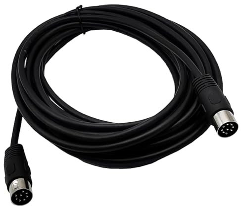 ZHHSUNY Large 8 Pin Din (Male to Male) Speaker Audio Cable Wire for Bang & Olufsen B&O BeoLab PowerLink MK2, Peavey Sanpera Pedal and Monster Clarity HD Model One (32FT)