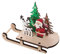 ifundom Weihnachten Santa Schlitten Statue Baum Elch Handarbeit Holz Ornament Skifahren Schlitten Skulptur für Desktop Decor