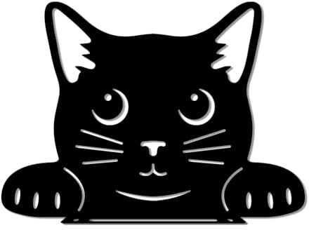 WADORN Décoration de Jardin en Métal de Chat, Silhouette de Chat Décorative Jardin Chaton Art de Jardin Décoration Murale Animal Mignon Statue de Ferme Ornement pour Patio Pelouse Maison Extérieure