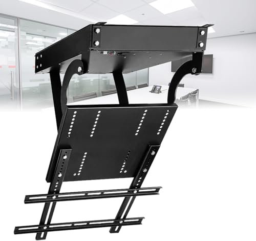 Support de plafond électrique for téléviseur, support TV universel, support TV/moniteur rabattable, élévateur TV électrique 17-85 pouces, grand support de toit incliné motorisé rabattable avec télécom