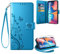 Coiwxmoi Coque pour Samsung Galaxy A20E + 1 Verre Trempé, Retro Design Housse Premium en Cuir PU Pochette de Portefeuille pour Porte Cartes Fonction Stand Flip Etui pour Samsung A20E, Bleu