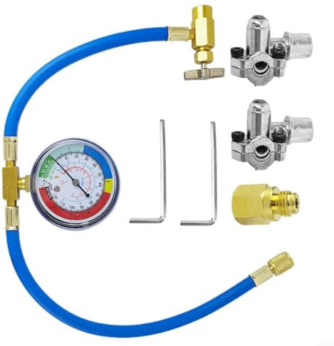 SMZhomeone 6PCS Air Conditioner Fridge Fill Hose R134A With Puncture Valve Adapter For Car Air Conditioning System Automotive AC For Fridge Recharge Kit