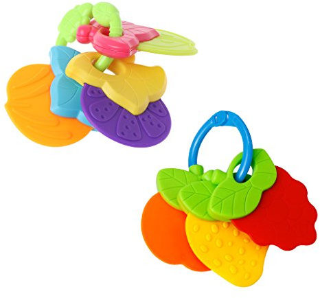 Glatte Oberfläche, bunte Silikonfrüchte, buntes Stück, Obst, Baby-Spielzeug, Kinderzahn, Silikon-Beißring