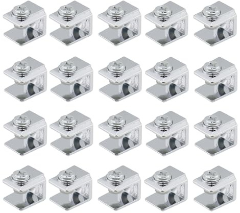 20 soportes de cristal de aleación de zinc Abrazadera de vidrio ajustable hecha de material de alta calidad, estable y antideslizante, duradero y resistente, para vidrio de 3-8 mm de grosor en baño