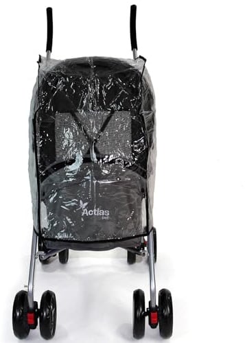 Actiaspet Pet Stroller with Waterproof Cover Foldable with Swivel Wheels 15 kg Carrying Capacity (Grey, Stroller + Cover)