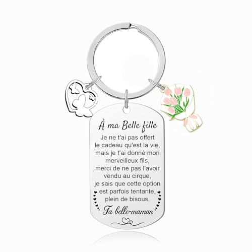ZYMGUO Mon Fils Ma Fille je t’Aime Humour Porte-clés Message drôle Amour Idée Cadeau Original pour Femme Enfant Famille pour Anniversaire St Valentin Noël Déclaration Mère Père.