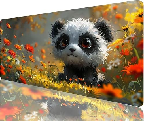 Tapis de Souris Panda Tapis de Souris Gaming xxl 700x300x3mm,Forêt Mouse Pad Imperméable et Antidérapant les Bords à Double Couture Assurent Durabilité,Tandis Microfibre Précision Cadeaux Homme N1-185