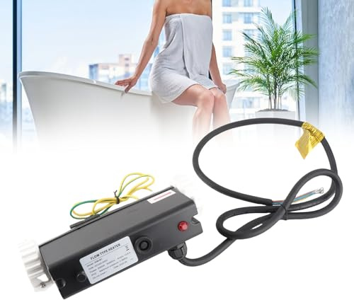 Phefop Poolheizung, Elektrische -Heizung mit Temperaturregelung und Hochtemperatur-Schutzschalter, für Spa-Badewanne, Schwimmbad, Festverdrahtet (3KW)