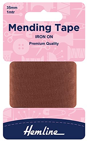 Iron-On Mending/Repair Tape 100cmx38mm: Brown