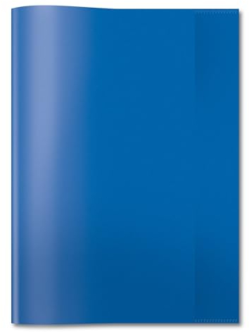 HERMA 7493 Heftumschläge A4 Transparent Blau, 25 Stück, Hefthüllen aus strapazierfähiger & abwischbarer Polypropylen-Folie, durchsichtige Heftschoner Set für Schulhefte, farbig