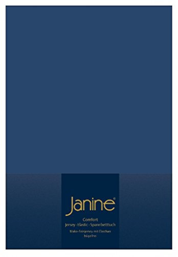 Janine Spannbettlaken Elastic-Jersey Baumwolle/Comfort Elastic 5002, Farbe:Marine 82, Größe:200 x 200 cm