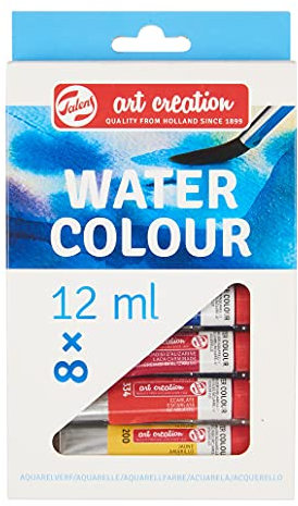 Talens Art Creation Aquarellfarben Anfänger-Set mit 8 Farben (12-ml-Tuben) | Malen für Erwachsene